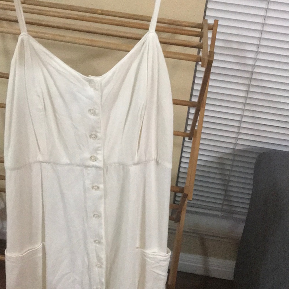 Button-Front Midi Dress